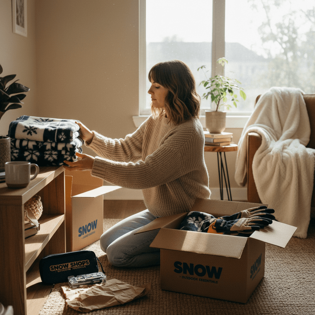 Customer using Snow Shops products at home